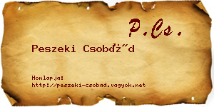 Peszeki Csobád névjegykártya